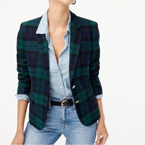 J Crew wool blazer in black watch plaid, like new condition